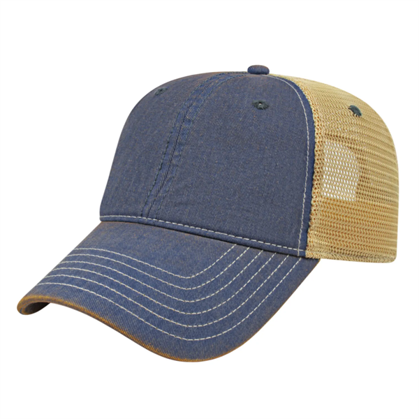 Premium Vintage Washed Mesh Back Cap - Premium Vintage Washed Mesh Back Cap - Image 6 of 6