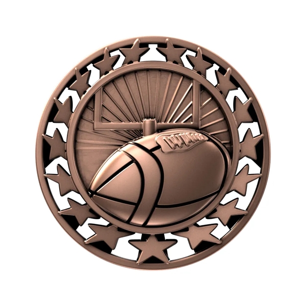 2 1/2" Football Star Medal - 2 1/2" Football Star Medal - Image 6 of 7