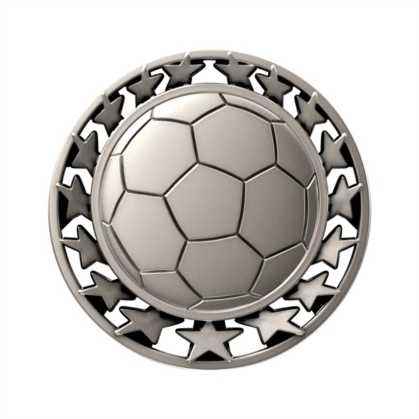 2 1/2" Soccer Star Medal - 2 1/2" Soccer Star Medal - Image 4 of 7