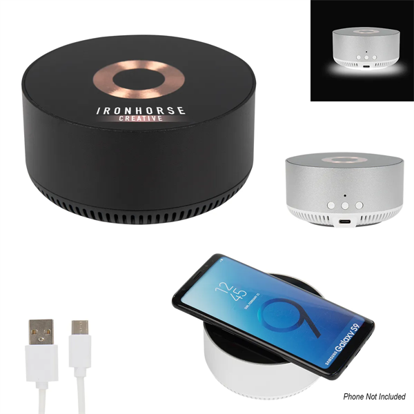 15W Glass Top Wireless Charger & Speaker - 15W Glass Top Wireless Charger & Speaker - Image 2 of 4