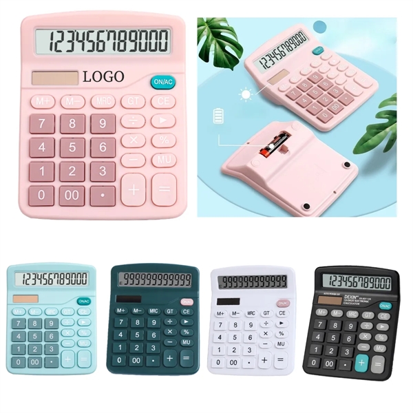 12 Digit Solar And Battery Dual Power Desktop Calculator - 12 Digit Solar And Battery Dual Power Desktop Calculator - Image 0 of 1