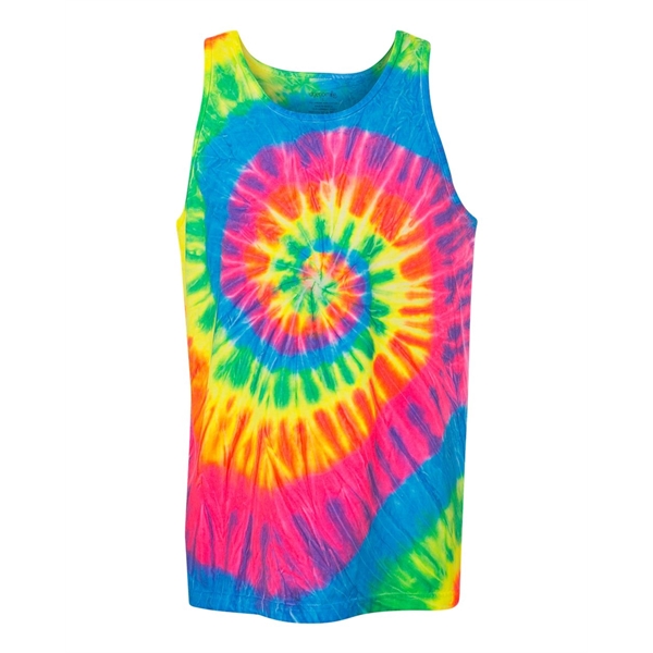 Dyenomite Multi-Color Spiral Tie-Dyed Tank Top - Dyenomite Multi-Color Spiral Tie-Dyed Tank Top - Image 1 of 6