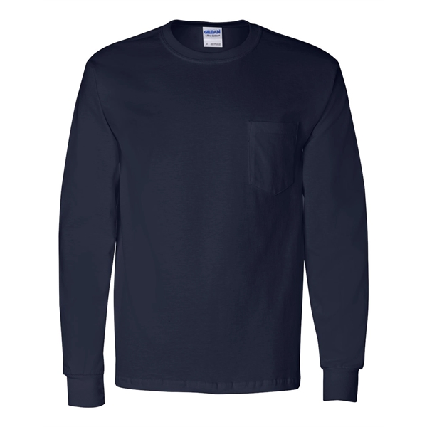 Gildan Ultra Cotton® Long Sleeve Pocket T-Shirt - Gildan Ultra Cotton® Long Sleeve Pocket T-Shirt - Image 4 of 18