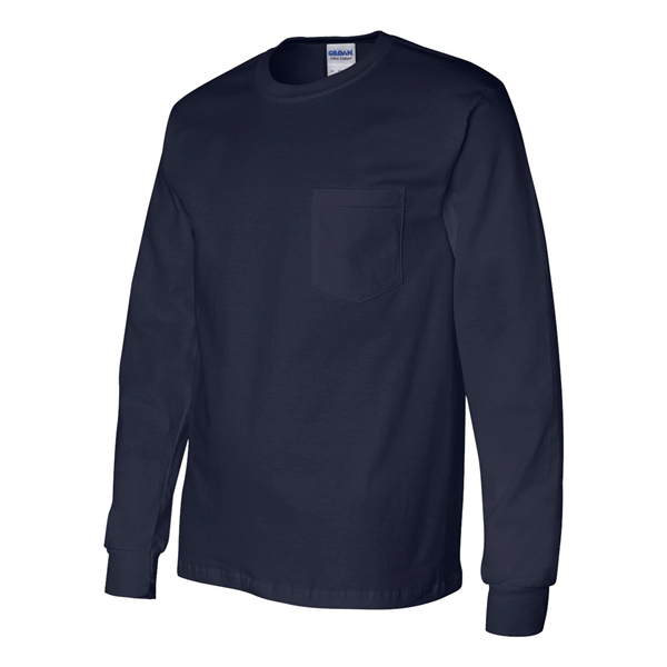 Gildan Ultra Cotton® Long Sleeve Pocket T-Shirt - Gildan Ultra Cotton® Long Sleeve Pocket T-Shirt - Image 5 of 18