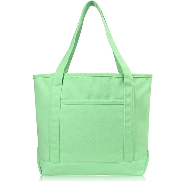 Shopper canvas tote bag with 1 color stamp - Shopper canvas tote bag with 1 color stamp - Image 1 of 4