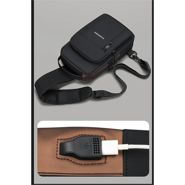 Waterproof PU business casual shoulder bag - Waterproof PU business casual shoulder bag - Image 3 of 9