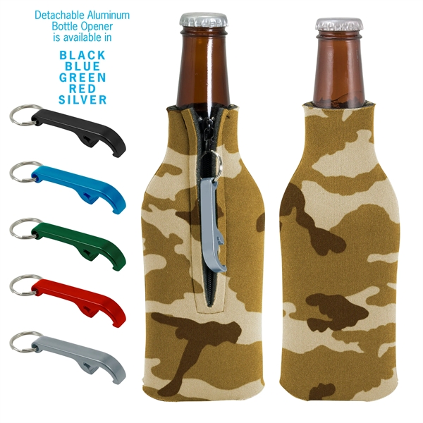 Zippered Bottle Coolie™ With Opener - Zippered Bottle Coolie™ With Opener - Image 5 of 27