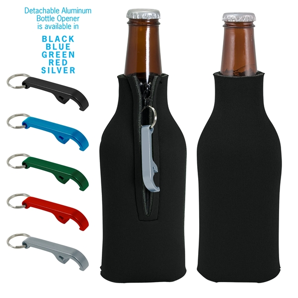 Zippered Bottle Coolie™ With Opener - Zippered Bottle Coolie™ With Opener - Image 9 of 27