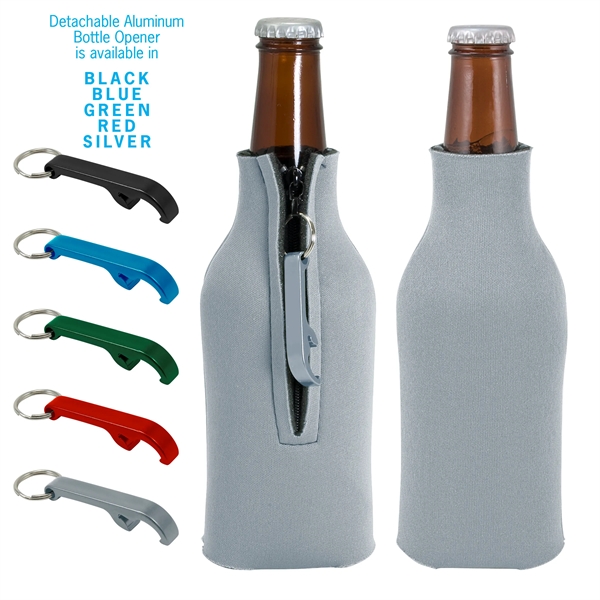 Zippered Bottle Coolie™ With Opener - Zippered Bottle Coolie™ With Opener - Image 10 of 27