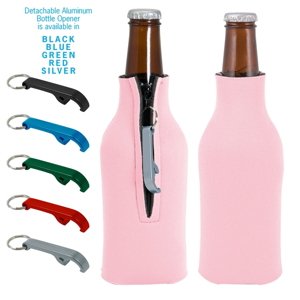 Zippered Bottle Coolie™ With Opener - Zippered Bottle Coolie™ With Opener - Image 11 of 27