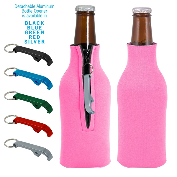 Zippered Bottle Coolie™ With Opener - Zippered Bottle Coolie™ With Opener - Image 12 of 27