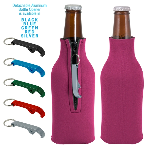 Zippered Bottle Coolie™ With Opener - Zippered Bottle Coolie™ With Opener - Image 13 of 27