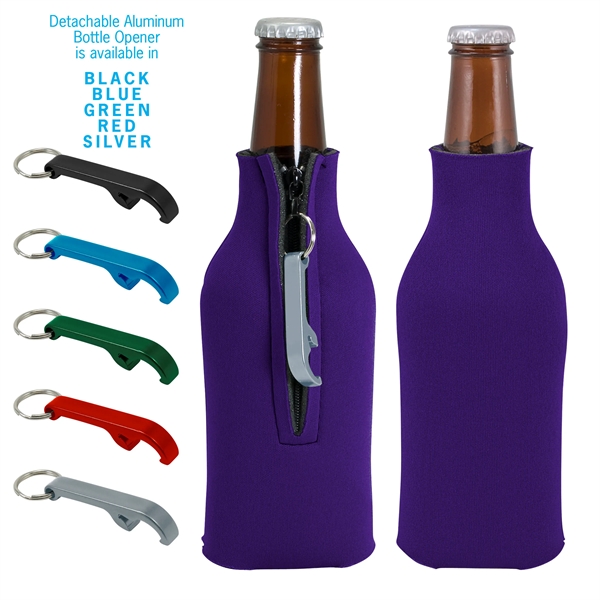Zippered Bottle Coolie™ With Opener - Zippered Bottle Coolie™ With Opener - Image 14 of 27