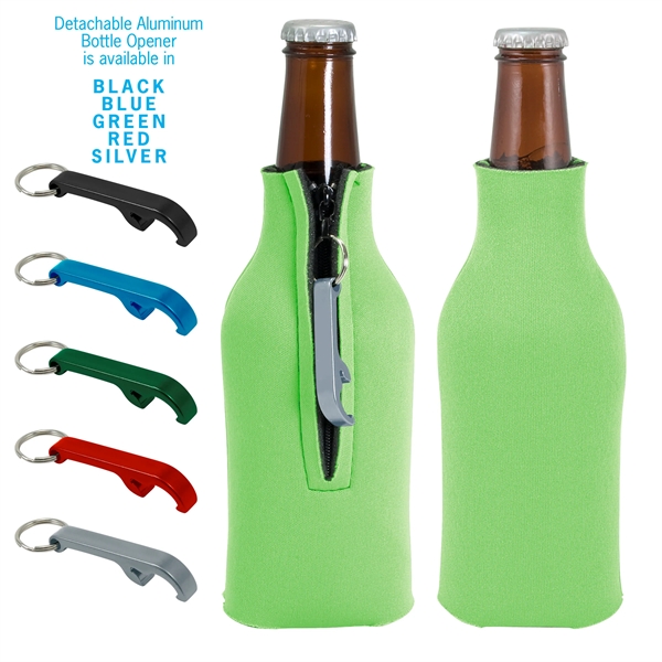 Zippered Bottle Coolie™ With Opener - Zippered Bottle Coolie™ With Opener - Image 16 of 27
