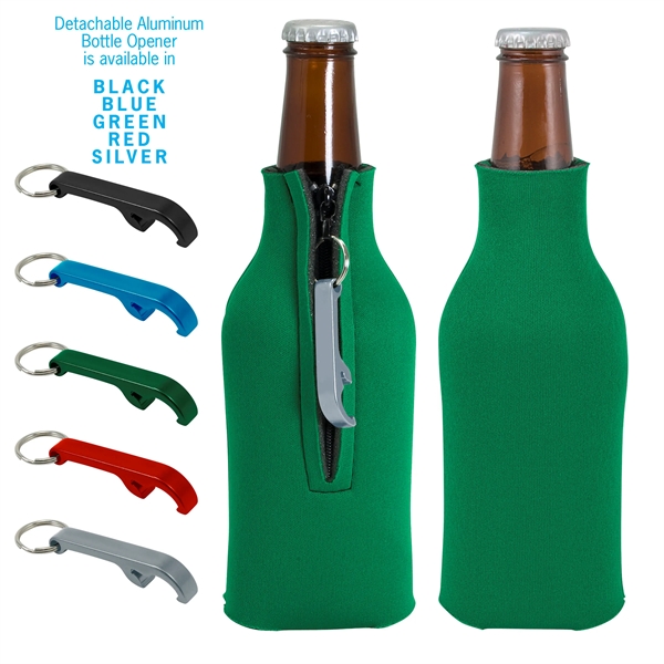 Zippered Bottle Coolie™ With Opener - Zippered Bottle Coolie™ With Opener - Image 17 of 27