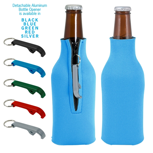 Zippered Bottle Coolie™ With Opener - Zippered Bottle Coolie™ With Opener - Image 20 of 27