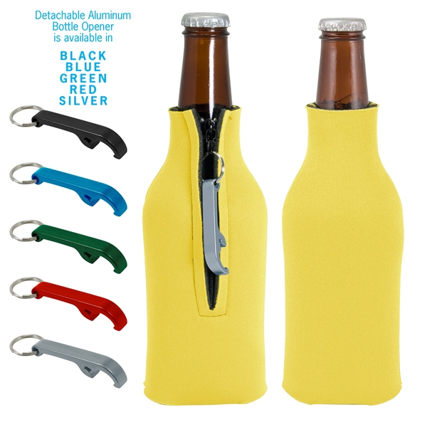 Zippered Bottle Coolie™ With Opener - Zippered Bottle Coolie™ With Opener - Image 22 of 27