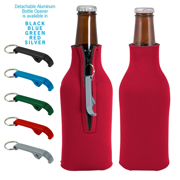 Zippered Bottle Coolie™ With Opener - Zippered Bottle Coolie™ With Opener - Image 27 of 27