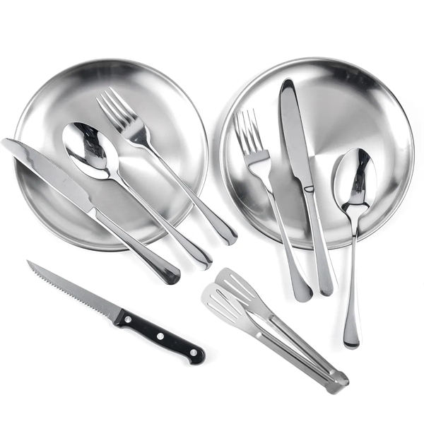 Custom Portable Stainless Steel Picnic Camping Utensil Set - Custom Portable Stainless Steel Picnic Camping Utensil Set - Image 1 of 3