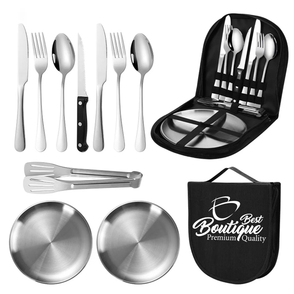 Custom Portable Stainless Steel Picnic Camping Utensil Set - Custom Portable Stainless Steel Picnic Camping Utensil Set - Image 3 of 3