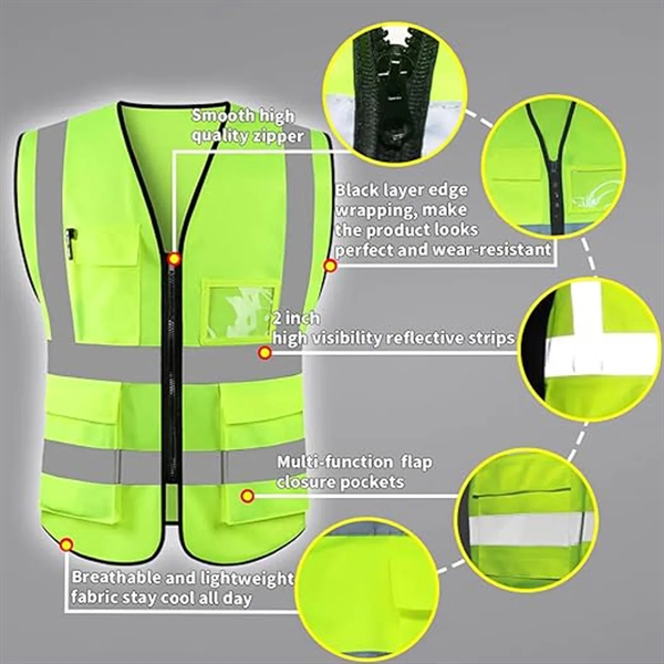 ANSI/ISEA Standards High Visibility Reflective Safety Vest - ANSI/ISEA Standards High Visibility Reflective Safety Vest - Image 2 of 4