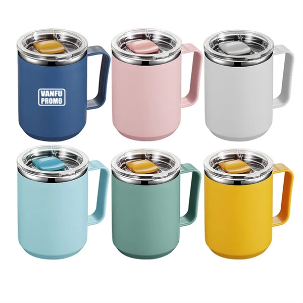15 Oz Stainless Steel Coffee Mug Tumbler with Handle - 15 Oz Stainless Steel Coffee Mug Tumbler with Handle - Image 0 of 9