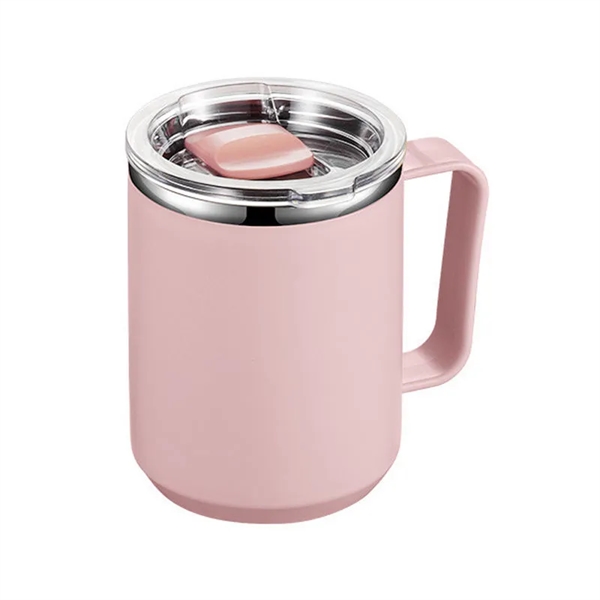 15 Oz Stainless Steel Coffee Mug Tumbler with Handle - 15 Oz Stainless Steel Coffee Mug Tumbler with Handle - Image 4 of 9