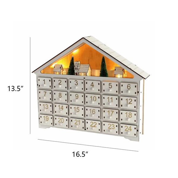 Winter White Village House Calendar Christmas Decoration - Winter White Village House Calendar Christmas Decoration - Image 1 of 4