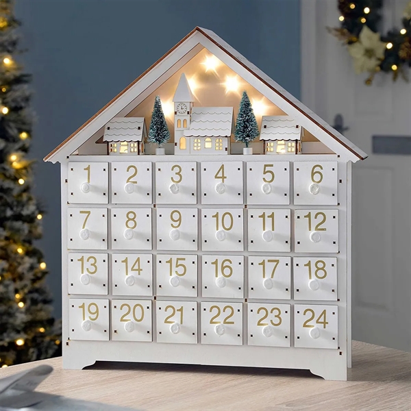 Winter White Village House Calendar Christmas Decoration - Winter White Village House Calendar Christmas Decoration - Image 4 of 4