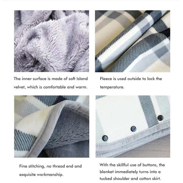 Women's Flannel Shawl Wrap Blanket - Women's Flannel Shawl Wrap Blanket - Image 3 of 4