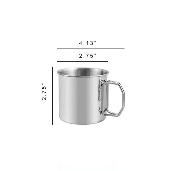 4-in-1 Folding Handle Drinkware Metal Camping Mug - 4-in-1 Folding Handle Drinkware Metal Camping Mug - Image 1 of 4