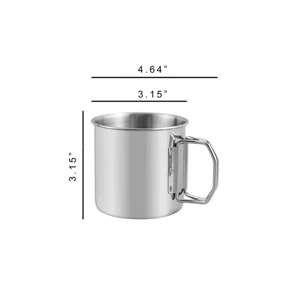 4-in-1 Folding Handle Drinkware Metal Camping Mug - 4-in-1 Folding Handle Drinkware Metal Camping Mug - Image 2 of 4