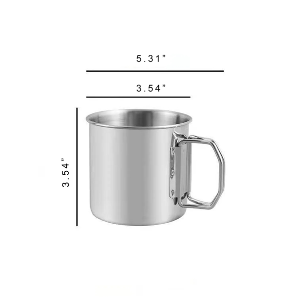 4-in-1 Folding Handle Drinkware Metal Camping Mug - 4-in-1 Folding Handle Drinkware Metal Camping Mug - Image 3 of 4