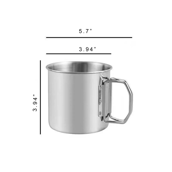4-in-1 Folding Handle Drinkware Metal Camping Mug - 4-in-1 Folding Handle Drinkware Metal Camping Mug - Image 4 of 4