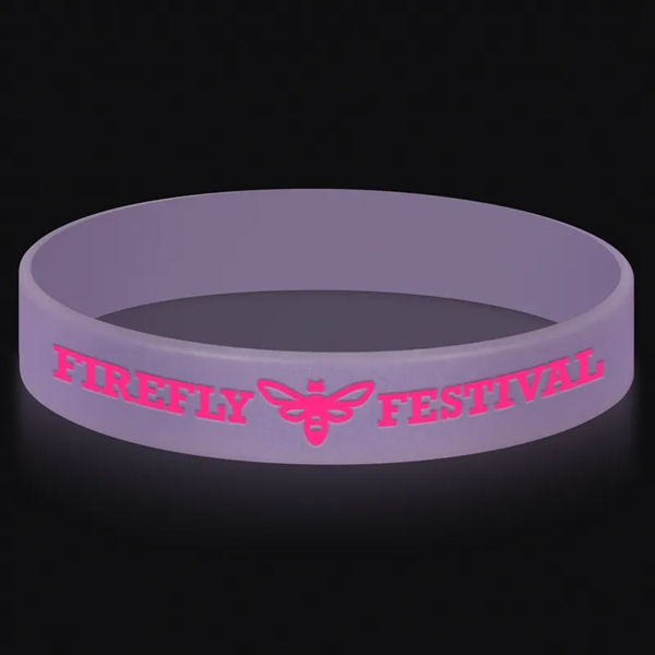 Glow in the Dark Printed 1/2" Inch Custom Silicone Wristband - Glow in the Dark Printed 1/2" Inch Custom Silicone Wristband - Image 3 of 8