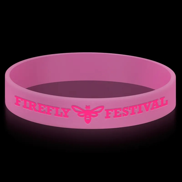 Glow in the Dark Printed 1/2" Inch Custom Silicone Wristband - Glow in the Dark Printed 1/2" Inch Custom Silicone Wristband - Image 8 of 8