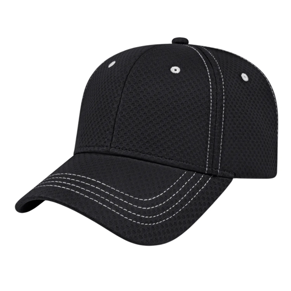 Soft Textured Polyester Mesh Cap - Soft Textured Polyester Mesh Cap - Image 3 of 6