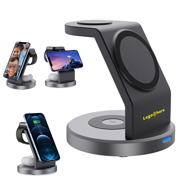 3 In 1 Magnetic Wireless Charging Station - 3 In 1 Magnetic Wireless Charging Station - Image 0 of 3