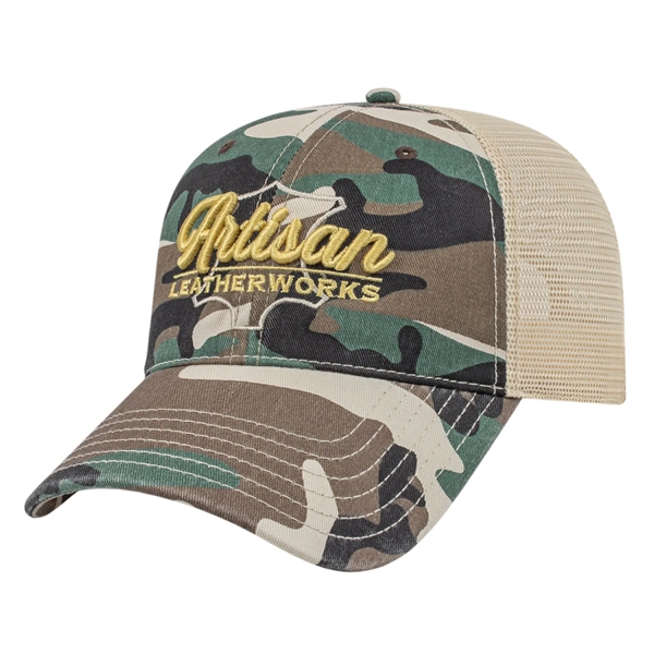 Woodland Camo with Washed Mesh Back Cap - Woodland Camo with Washed Mesh Back Cap - Image 0 of 3