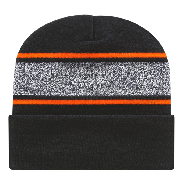 Variegated Striped Knit Cap With Cuff - Variegated Striped Knit Cap With Cuff - Image 4 of 6