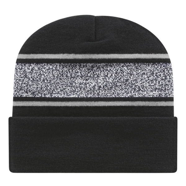 Variegated Striped Knit Cap With Cuff - Variegated Striped Knit Cap With Cuff - Image 6 of 6