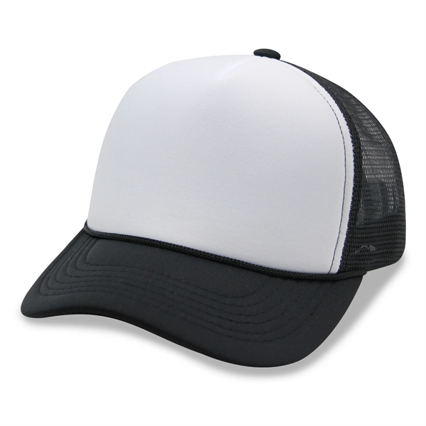 5 Panel Foam Mesh Back Trucker Cap w/Rope - 5 Panel Foam Mesh Back Trucker Cap w/Rope - Image 5 of 18