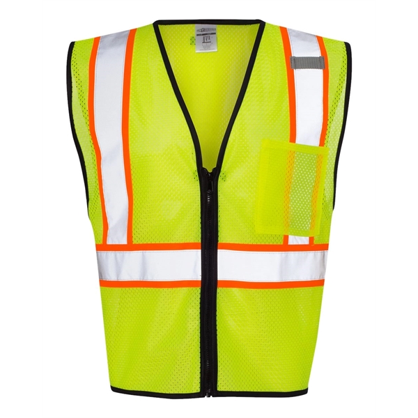 Kishigo Economy Contrasting Vest with Zippered Front - Kishigo Economy Contrasting Vest with Zippered Front - Image 1 of 6