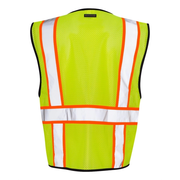 Kishigo Economy Contrasting Vest with Zippered Front - Kishigo Economy Contrasting Vest with Zippered Front - Image 3 of 6