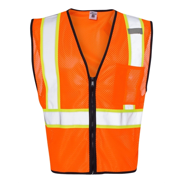 Kishigo Economy Contrasting Vest with Zippered Front - Kishigo Economy Contrasting Vest with Zippered Front - Image 4 of 6