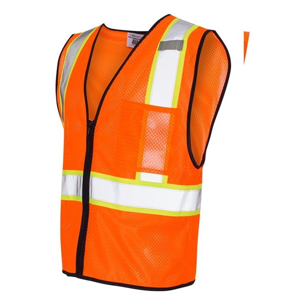 Kishigo Economy Contrasting Vest with Zippered Front - Kishigo Economy Contrasting Vest with Zippered Front - Image 5 of 6