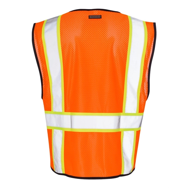 Kishigo Economy Contrasting Vest with Zippered Front - Kishigo Economy Contrasting Vest with Zippered Front - Image 6 of 6