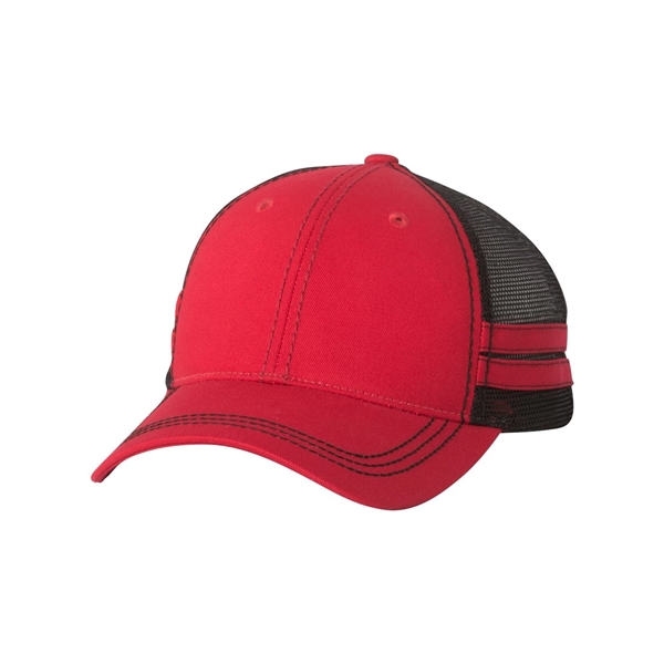 Sportsman Striped Trucker Cap Plum Grove