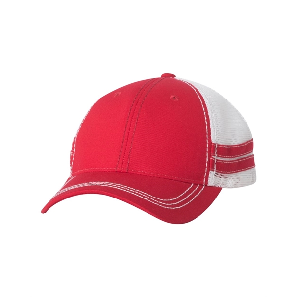 Sportsman Striped Trucker Cap Plum Grove