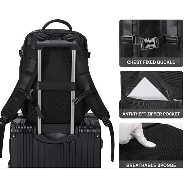 Outdoor Travel Backpack With Shoe Compartment - Outdoor Travel Backpack With Shoe Compartment - Image 3 of 8